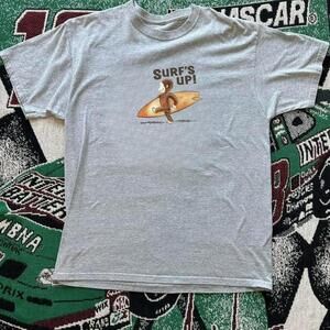 Gildan Men Grey T-Shirt, SurfS Up Grey Cotton T-Shirt